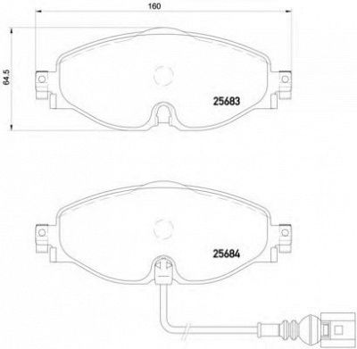 BREMBO p85126 -  Комплект тормозных колодок, дисковый тормоз