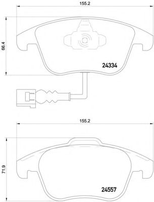 BREMBO p85130 -  Комплект тормозных колодок, дисковый тормоз