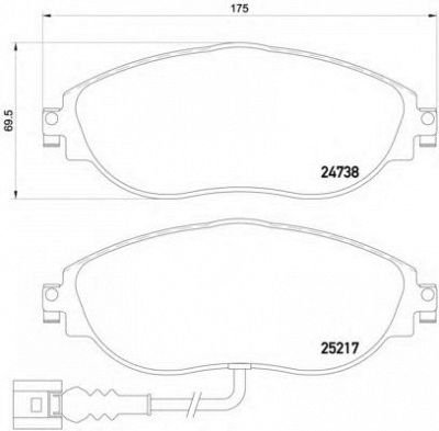 BREMBO p85131 -  Комплект тормозных колодок, дисковый тормоз