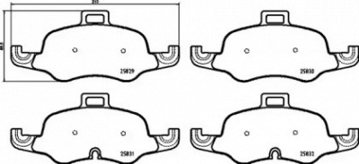 BREMBO p85160 -  Комплект тормозных колодок, дисковый тормоз