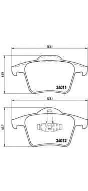 BREMBO p86019 -  Комплект тормозных колодок, дисковый тормоз