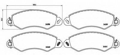 BREMBO pb1002 -  Комплект тормозных колодок, дисковый тормоз
