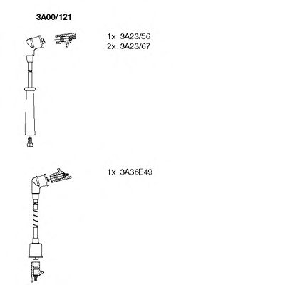 BREMI 3a00121 -  Комплект проводов зажигания