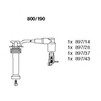 BREMI 800190 -  Комплект проводов зажигания