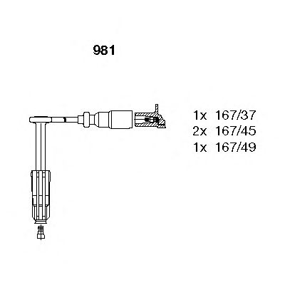BREMI 981 -  Комплект проводов зажигания