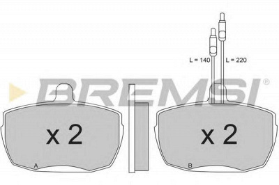 BREMSI bp2204 -  Комплект тормозных колодок, дисковый тормоз