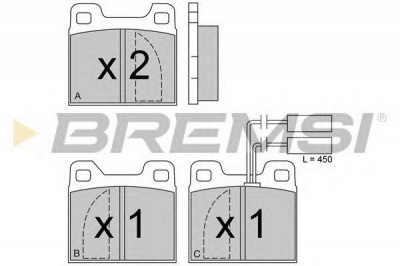 BREMSI bp2225 -  Комплект тормозных колодок, дисковый тормоз