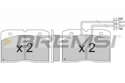 BREMSI bp2275 -  Комплект тормозных колодок, дисковый тормоз