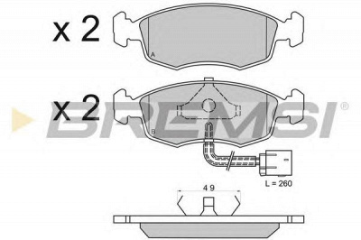 BREMSI bp2583 -  Комплект тормозных колодок, дисковый тормоз