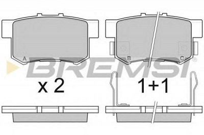 BREMSI bp2750 -  Комплект тормозных колодок, дисковый тормоз
