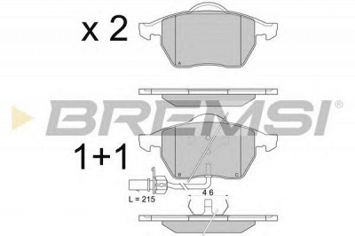 BREMSI bp2816 -  Комплект тормозных колодок, дисковый тормоз