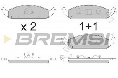 BREMSI bp2837 -  Комплект тормозных колодок, дисковый тормоз