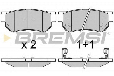 BREMSI bp2966 -  Комплект тормозных колодок, дисковый тормоз