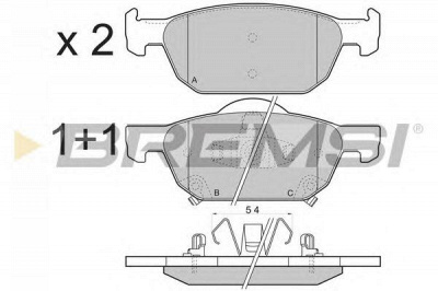BREMSI bp3369 -  Комплект тормозных колодок, дисковый тормоз