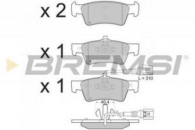BREMSI bp3372 -  Комплект тормозных колодок, дисковый тормоз