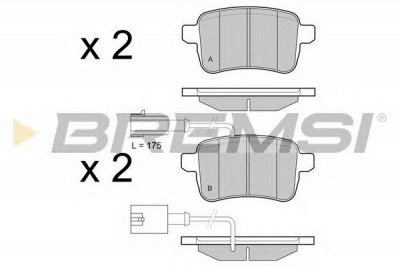 BREMSI bp3438 -  Комплект тормозных колодок, дисковый тормоз