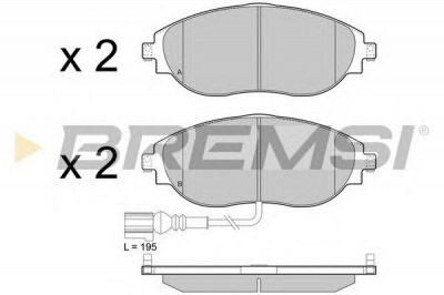 BREMSI bp3474 -  Комплект тормозных колодок, дисковый тормоз