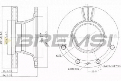 BREMSI db0106v -  Тормозной диск