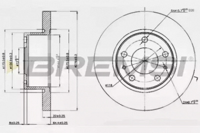 BREMSI db0194s -  Тормозной диск