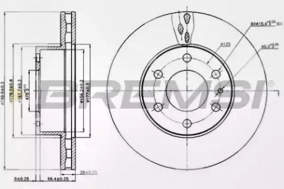 BREMSI db0314v -  Тормозной диск
