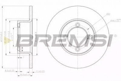 BREMSI dba001s -  Тормозной диск