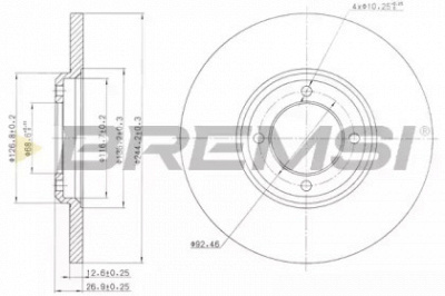 BREMSI dba023s -  Тормозной диск