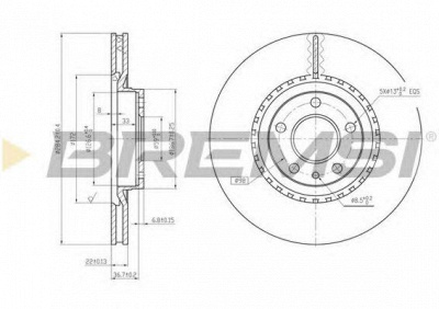 BREMSI dba156v -  Тормозной диск