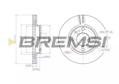 BREMSI dba158v -  Тормозной диск