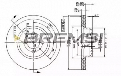 BREMSI dba176v -  Тормозной диск