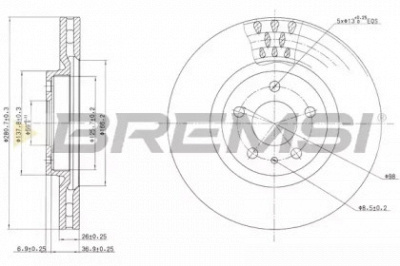 BREMSI dba474v -  Тормозной диск
