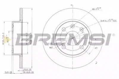 BREMSI dbb283s -  Тормозной диск