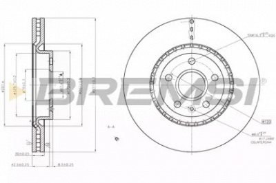 BREMSI dbb723v -  Тормозной диск