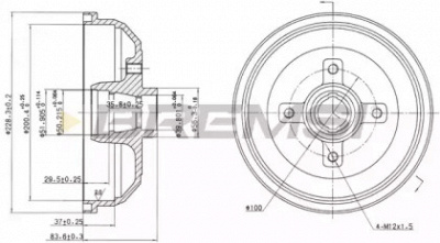 BREMSI dr5135 -  Тормозной барабан