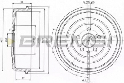 BREMSI dr5262 -  Тормозной барабан