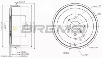 BREMSI dr5267 -  Тормозной барабан