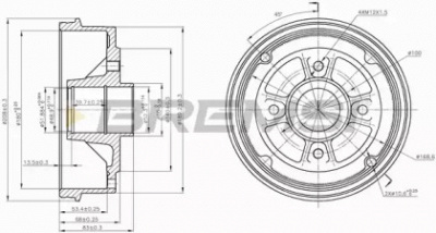 BREMSI dr5395 -  Тормозной барабан