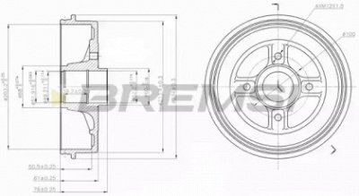 BREMSI dr5396 -  Тормозной барабан