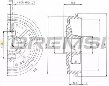 BREMSI dr5472 -  Тормозной барабан