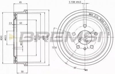 BREMSI dr5561 -  Тормозной барабан