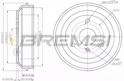 BREMSI dr5598 -  Тормозной барабан
