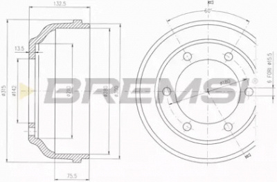 BREMSI dr5625 -  Тормозной барабан