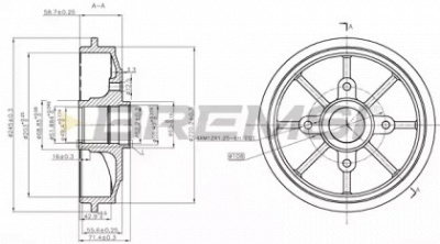 BREMSI dr5637 -  Тормозной барабан