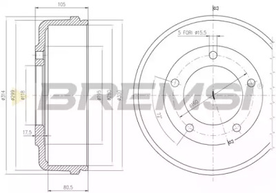 BREMSI dr5646 -  Тормозной барабан