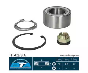 BTA h1r027bta -  Комплект подшипника ступицы колеса