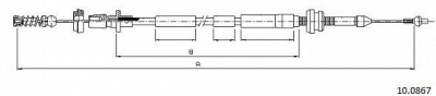 CABOR 100867 - Тросик газа