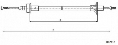 CABOR 102412 - Трос, управление сцеплением