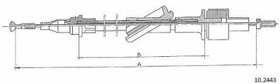 CABOR 102443 - Трос, управление сцеплением