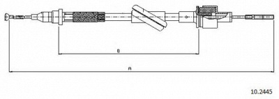 CABOR 102445 - Трос, управление сцеплением