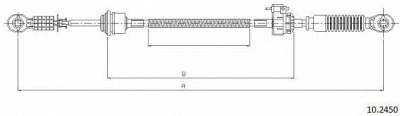 CABOR 102450 - Трос, управление сцеплением