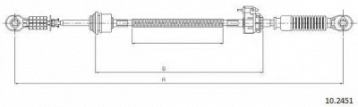CABOR 102451 -  Трос, управление сцеплением